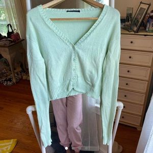 Brandy Melville lime green cardigan